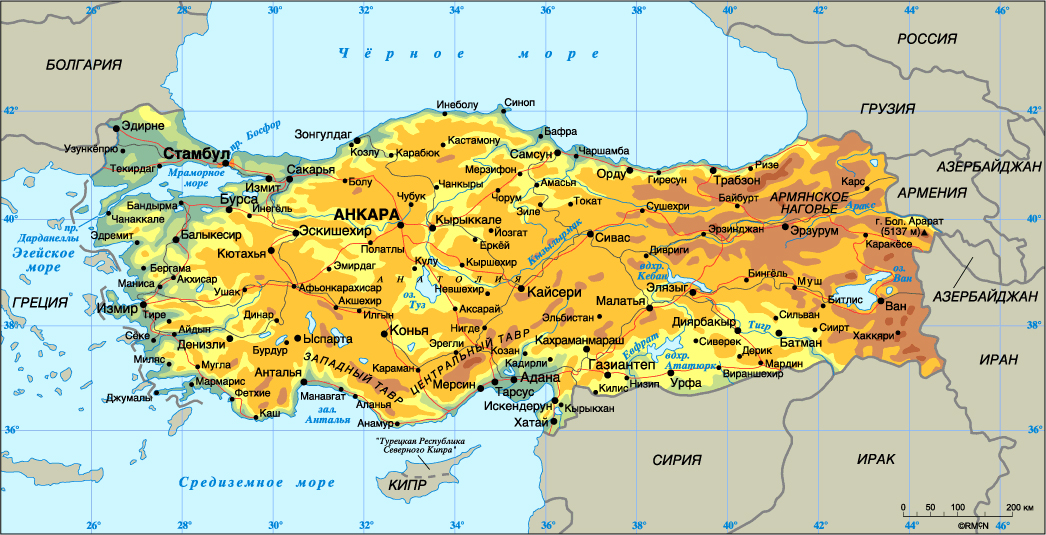 Карта Турции - Турция